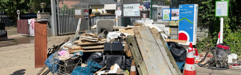 überschwemmtes Bahnmuseum Wuppertal-Kohlfurth