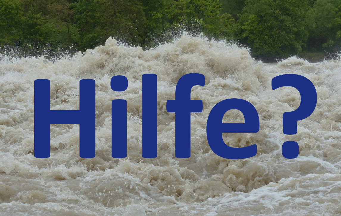 Hilfe vor tosendem Wasser